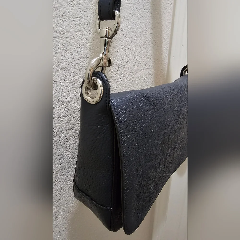 Coach Carriage Navy Blue Pebbled Grain Leather Messenger and Wallet Set EUC - Picture 3 of 16